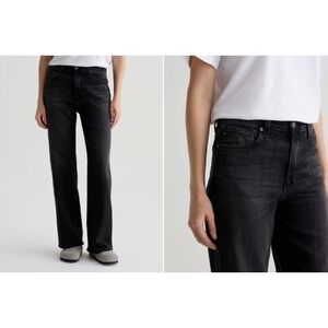 AG Adriano Goldschmied Kora High-Rise Wide Leg Jeans Womens 25 Black‎ MSRP$258